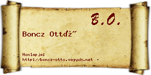 Boncz Ottó névjegykártya